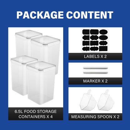 4 PCs 6.5L Food Containers