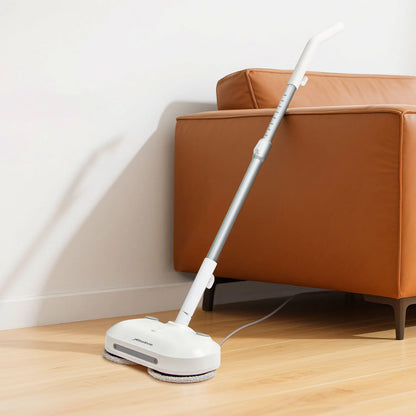 Steam & Scrub Automatic Electric Steam Mop, Hard Floor Cleaner & Steamer, Powerful Stain Remover, 4 Rotating Pads with Filling Cup, White