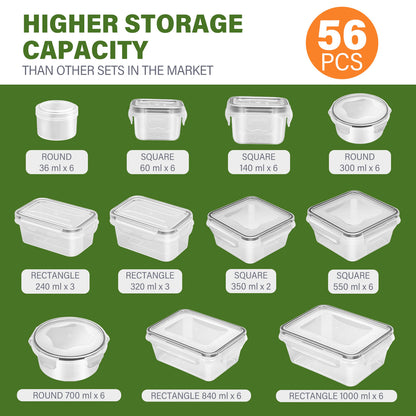 56 Pack Food Containers