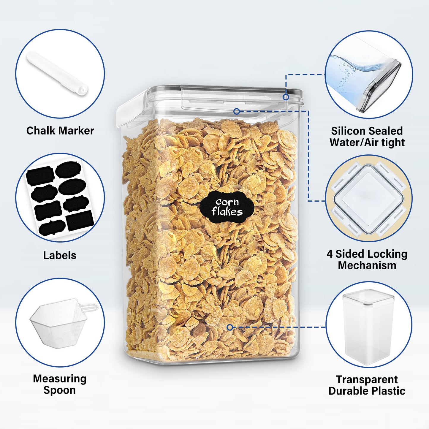 4 PCs 6.5L Food Containers