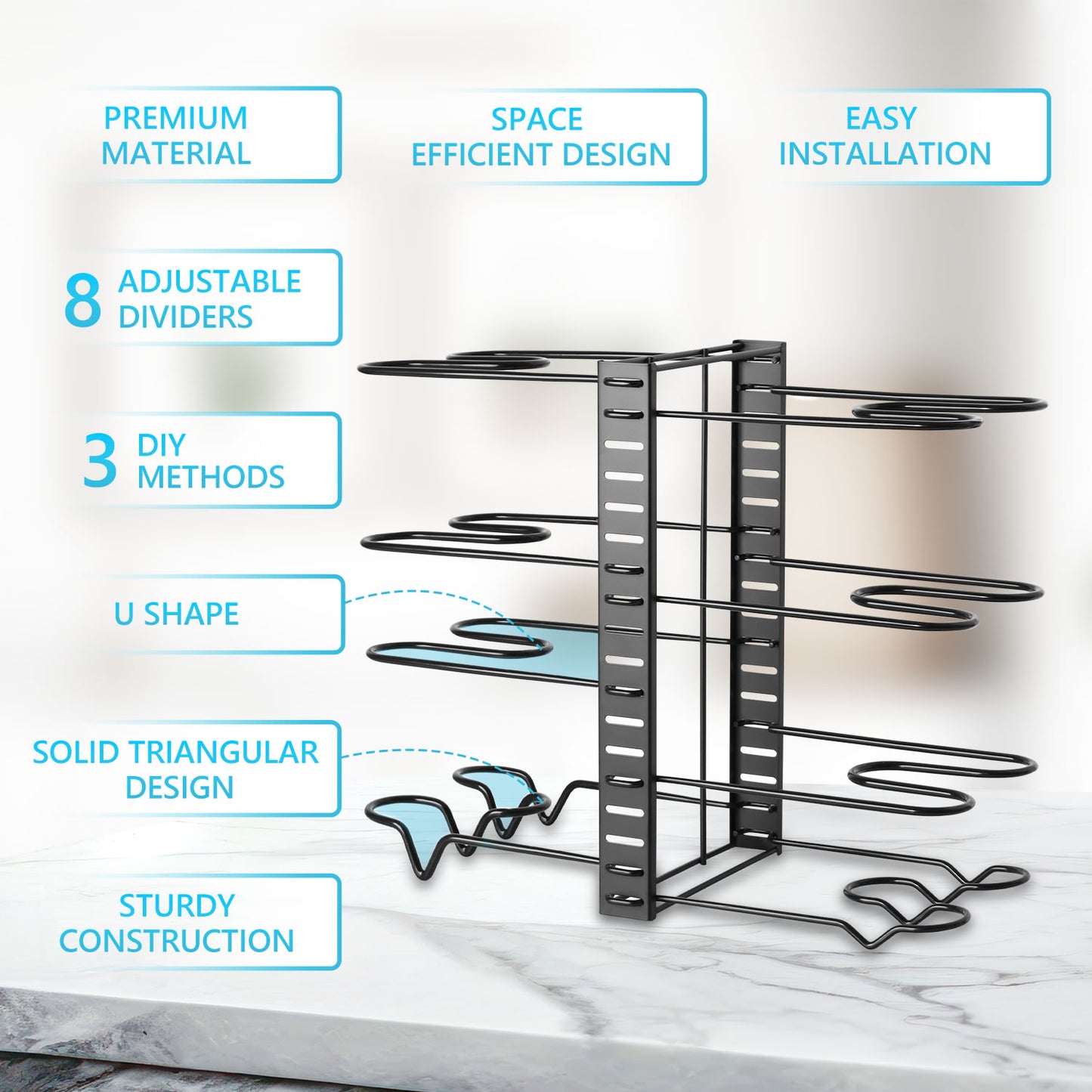 8 Tier Dual Sided Pan Rack