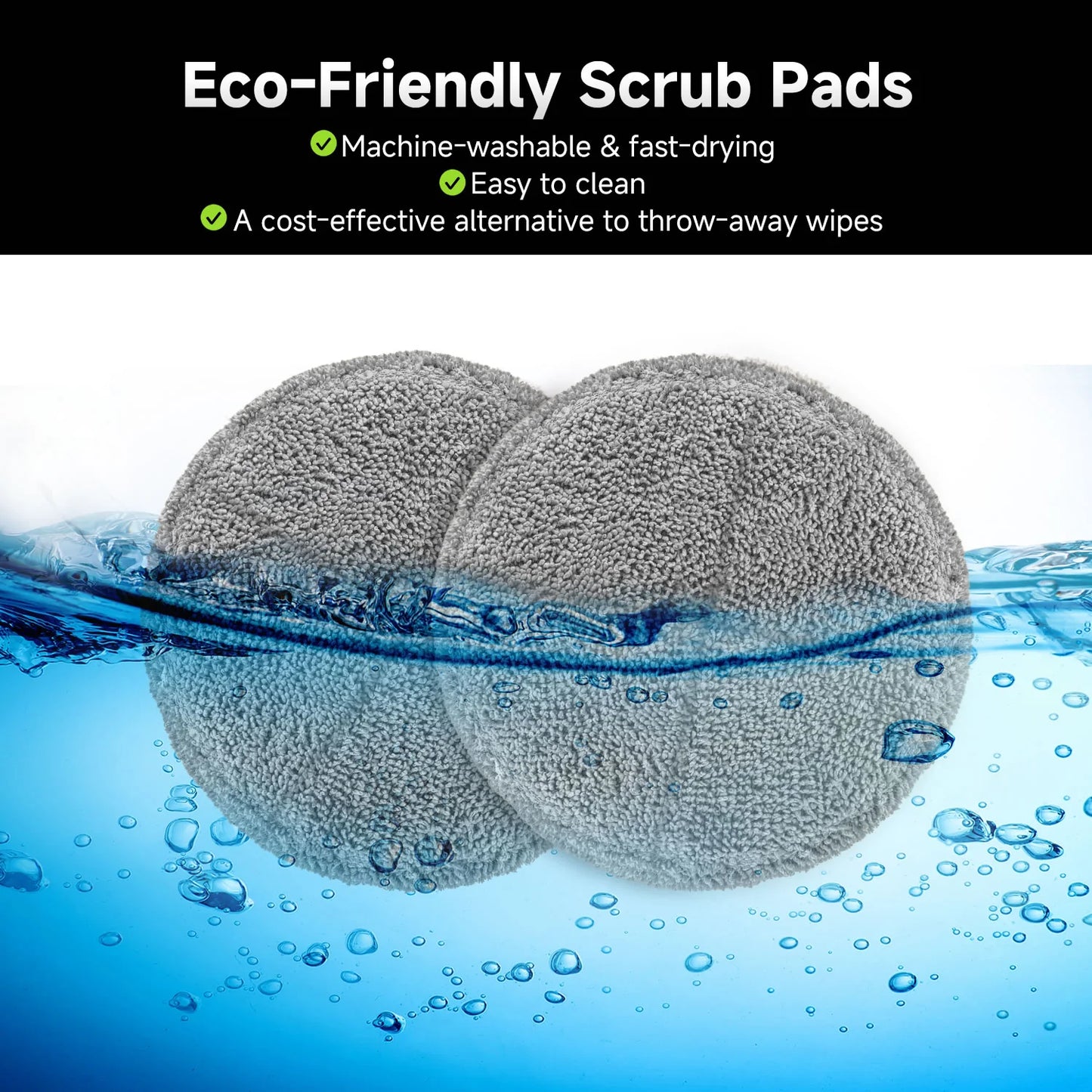 Stelive 4 Pack Replacement Steam Mop Pads for Stelive SL231 Steam Mop, Steam & Scrub All-in-One Scrubbing and Sanitizing, Dirt Grip Scru