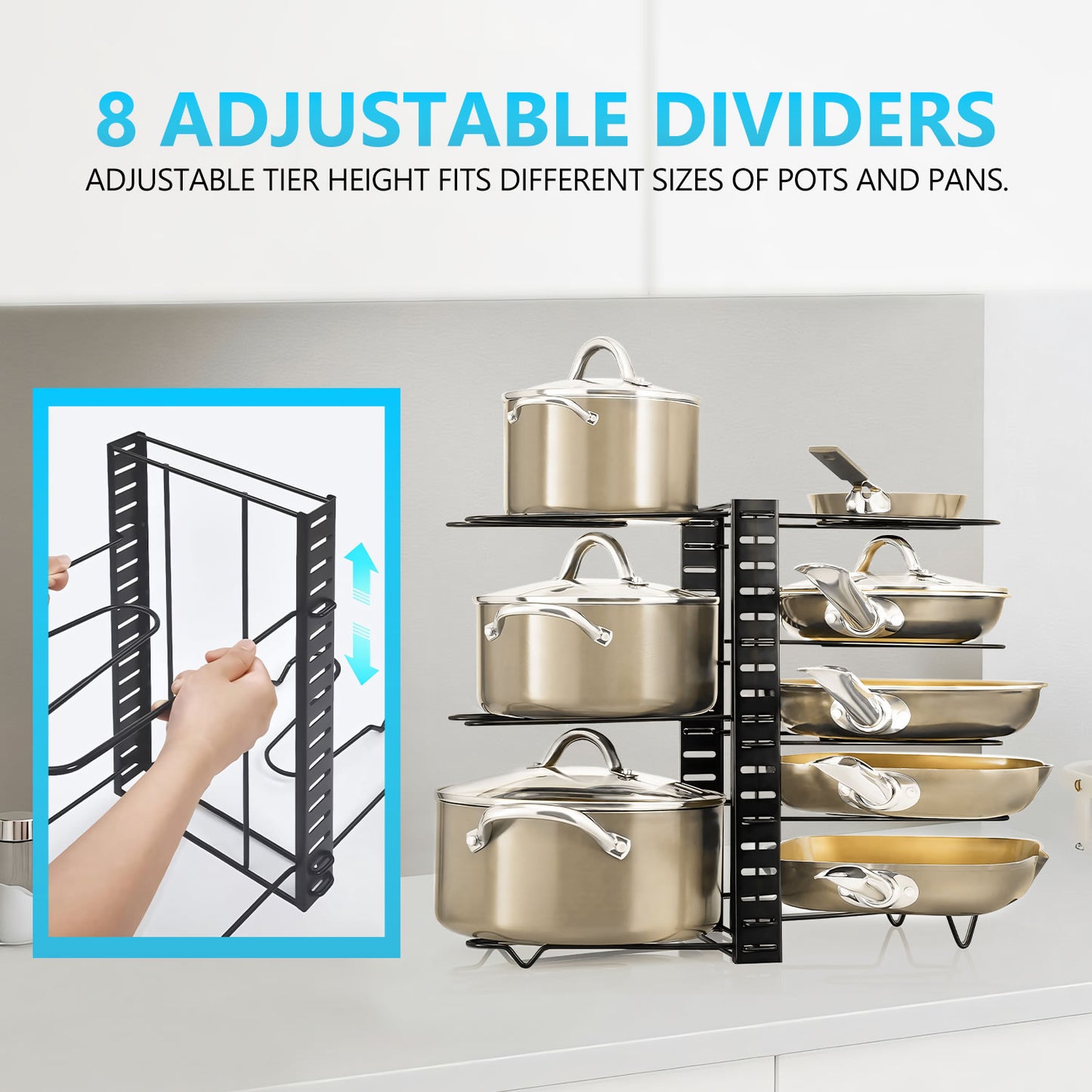 8 Tier Dual Sided Pan Rack