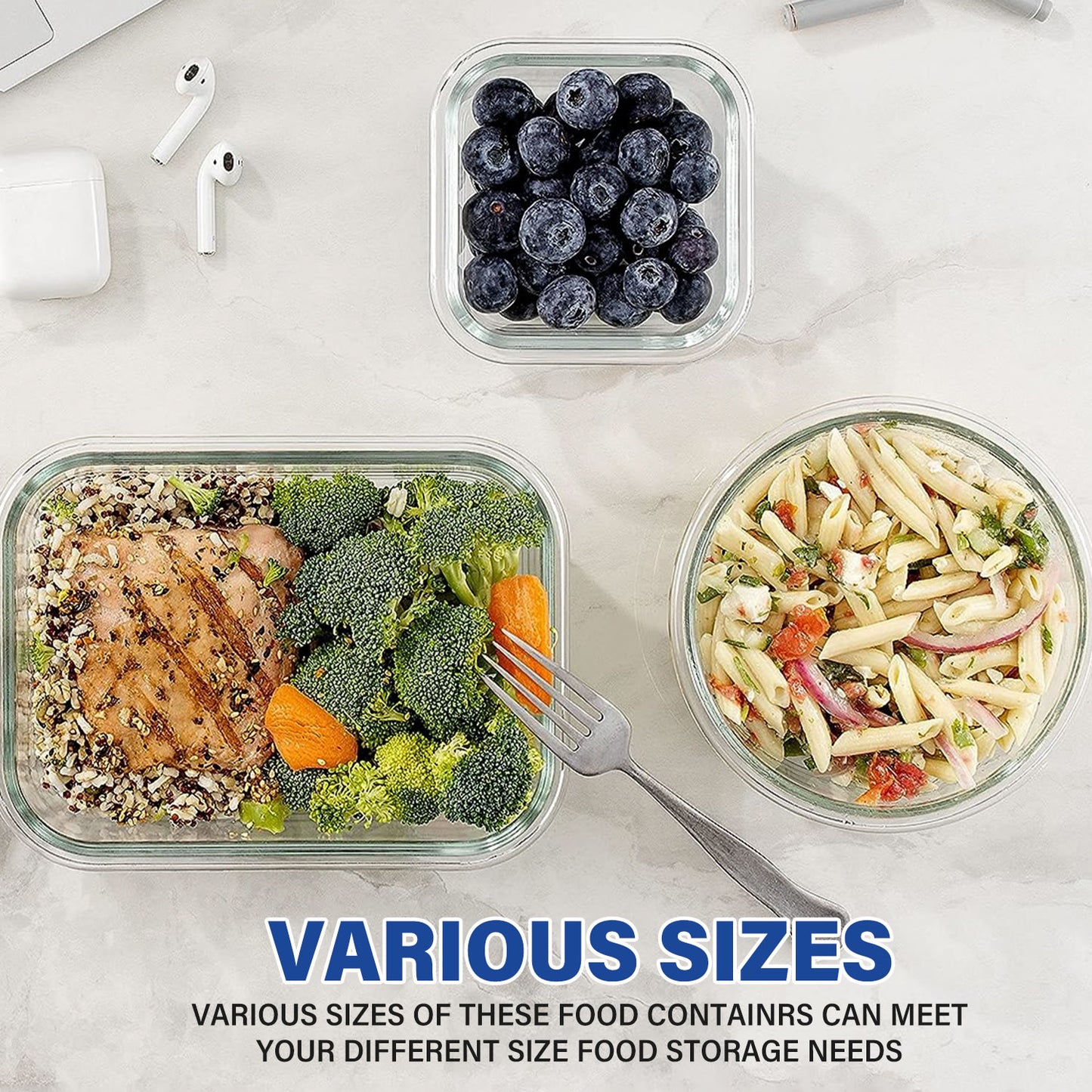 12 Pack Glass Food Storage Containers