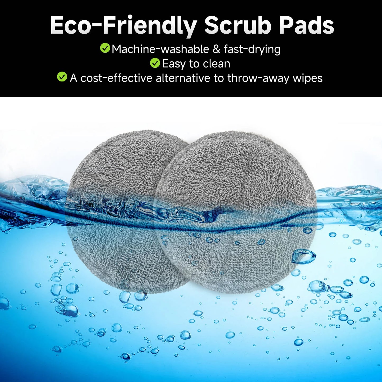 Steam & Scrub Automatic Electric Steam Mop, Hard Floor Cleaner & Steamer, Powerful Stain Remover, 4 Rotating Pads with Filling Cup, White