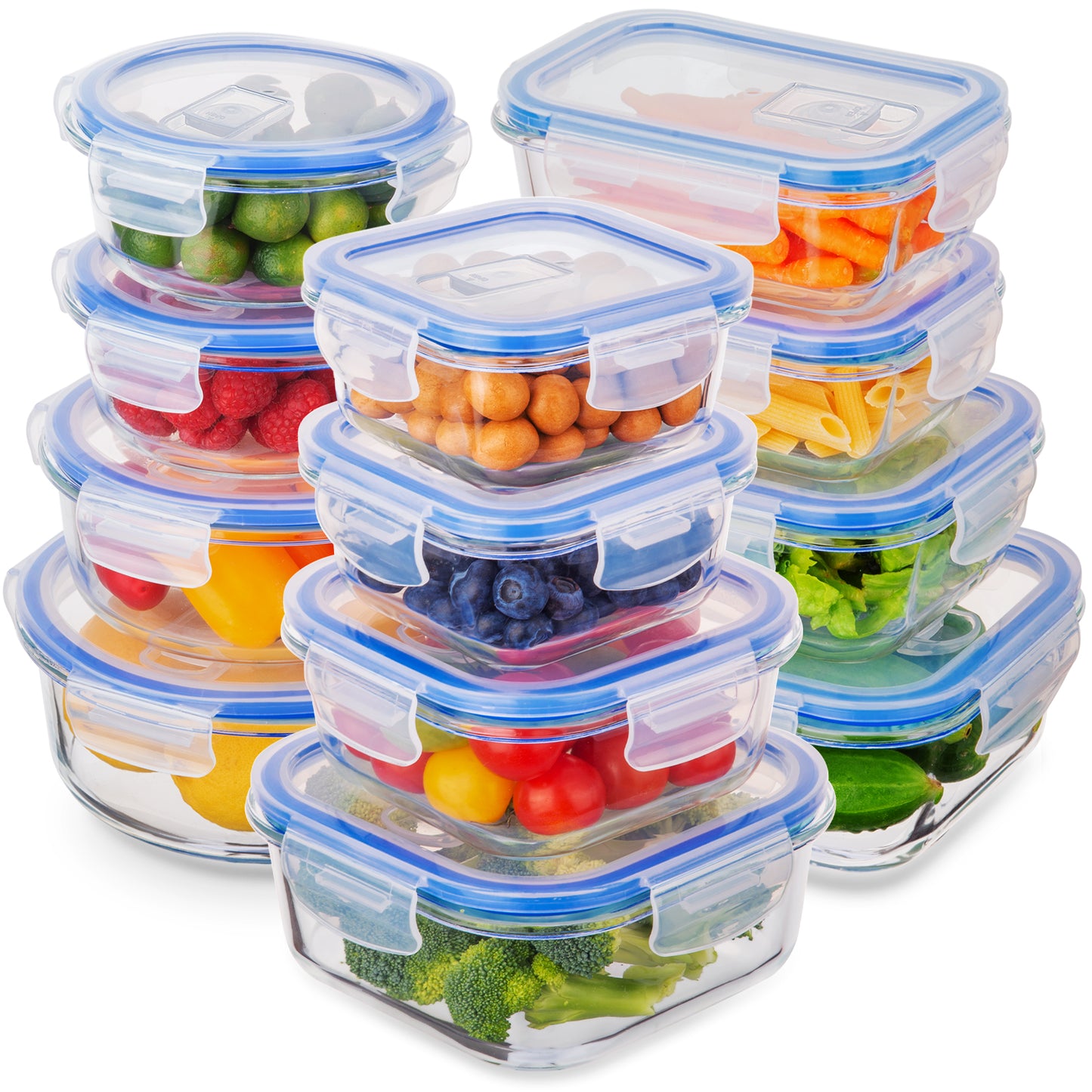 12 Pack Glass Food Storage Containers